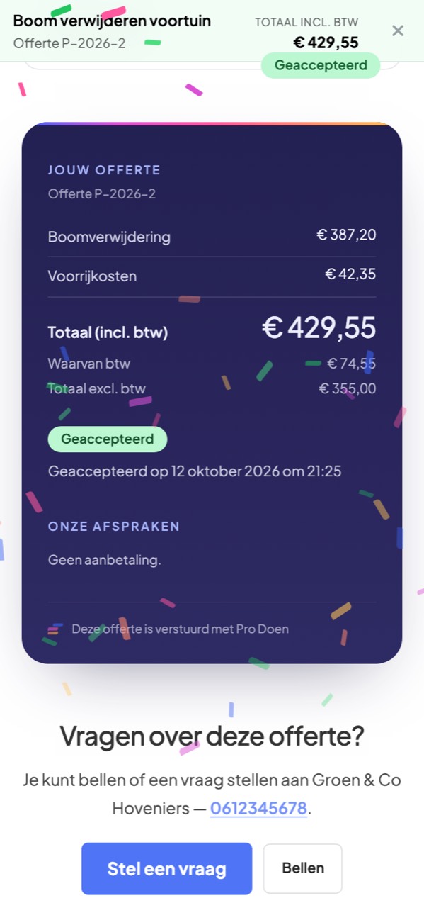 Akkoord. Met confetti.